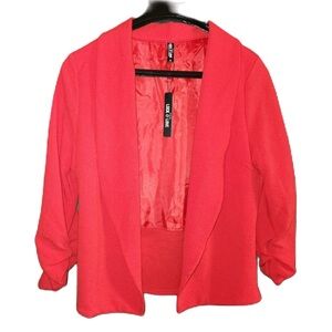 NWT Lock & Love Open Front Red Blazer Size XL